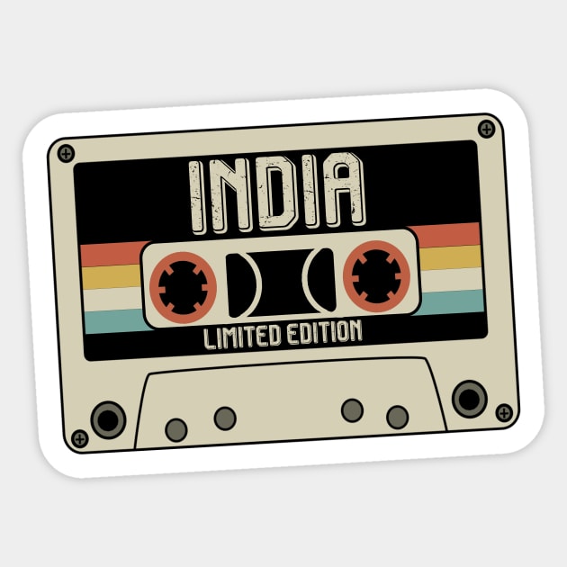 India - Limited Edition - Vintage Style Sticker by Debbie Art